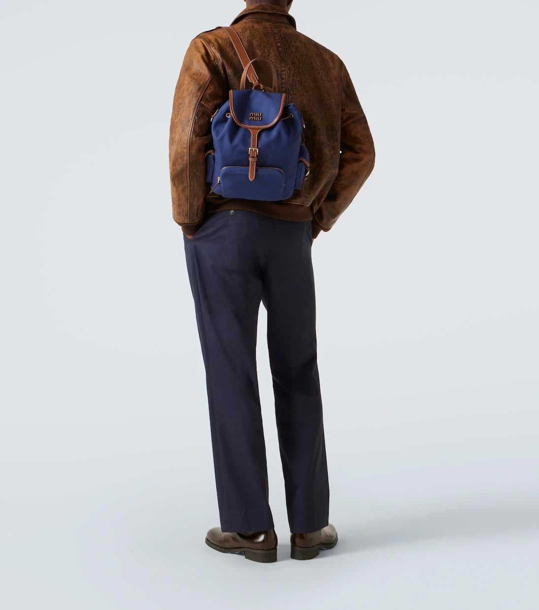 Miu Miu - Leather-trimmed canvas backpack