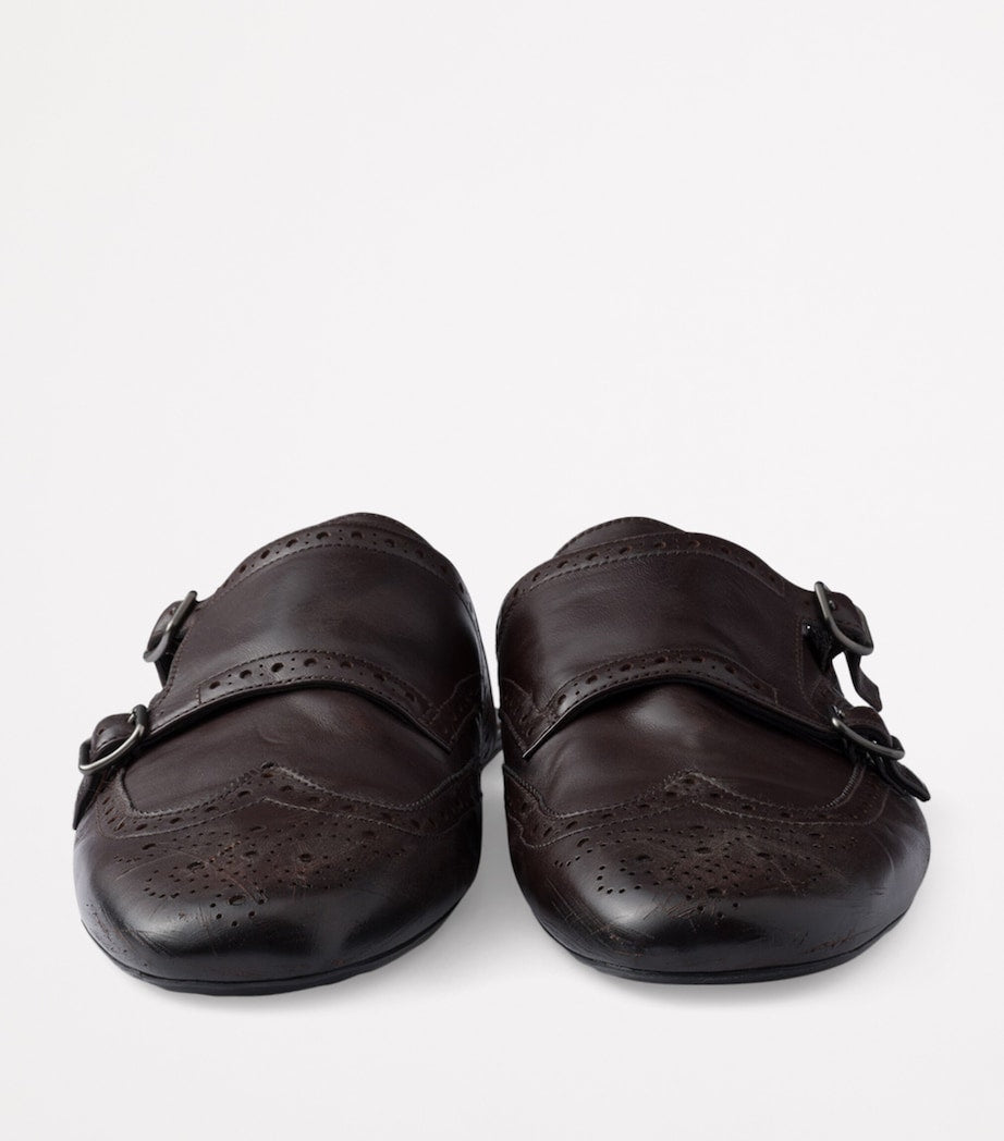 Calfskin Monk-Strap Mules