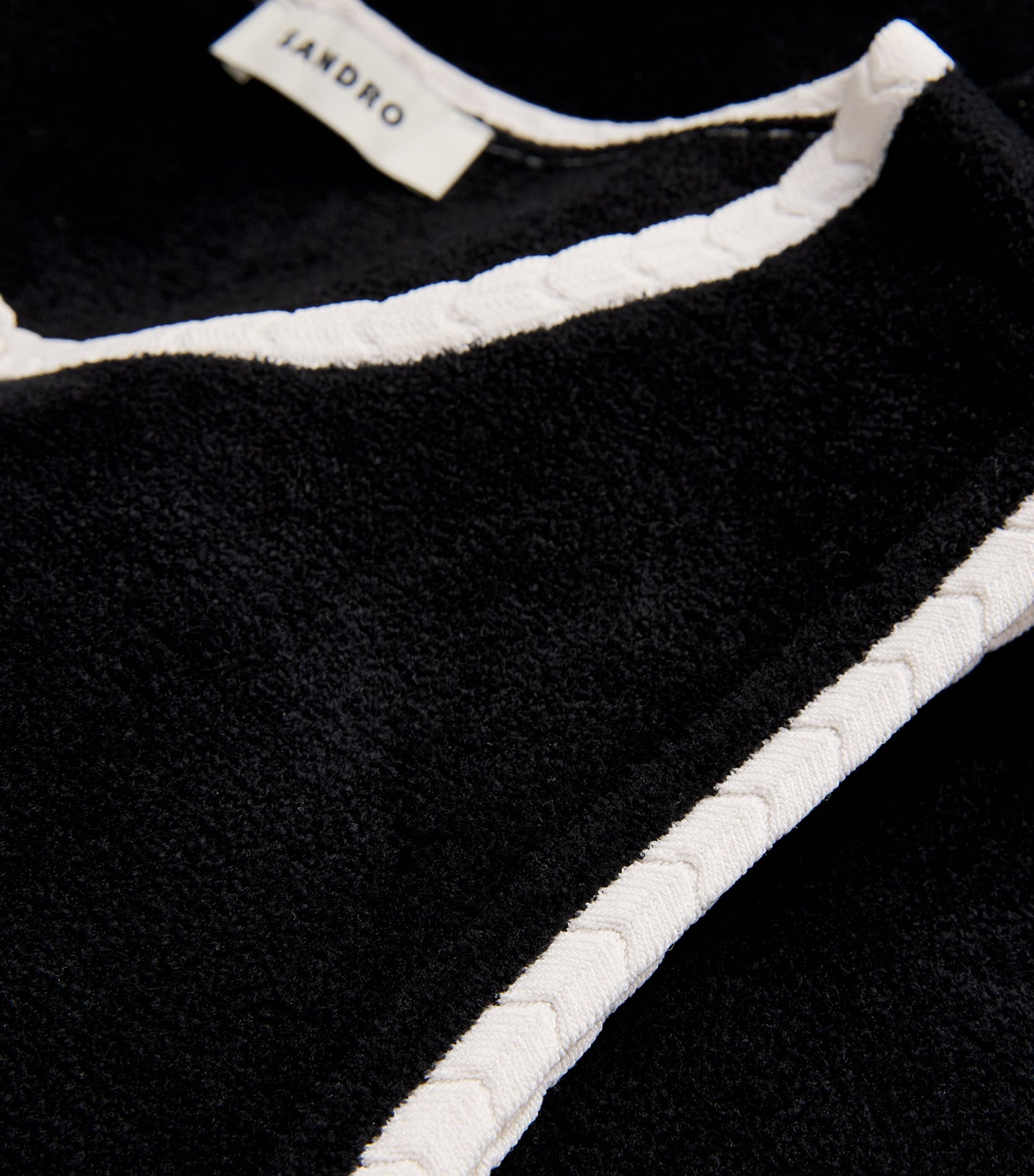 Sandro Paris Black Velvet Knit Mini Dress