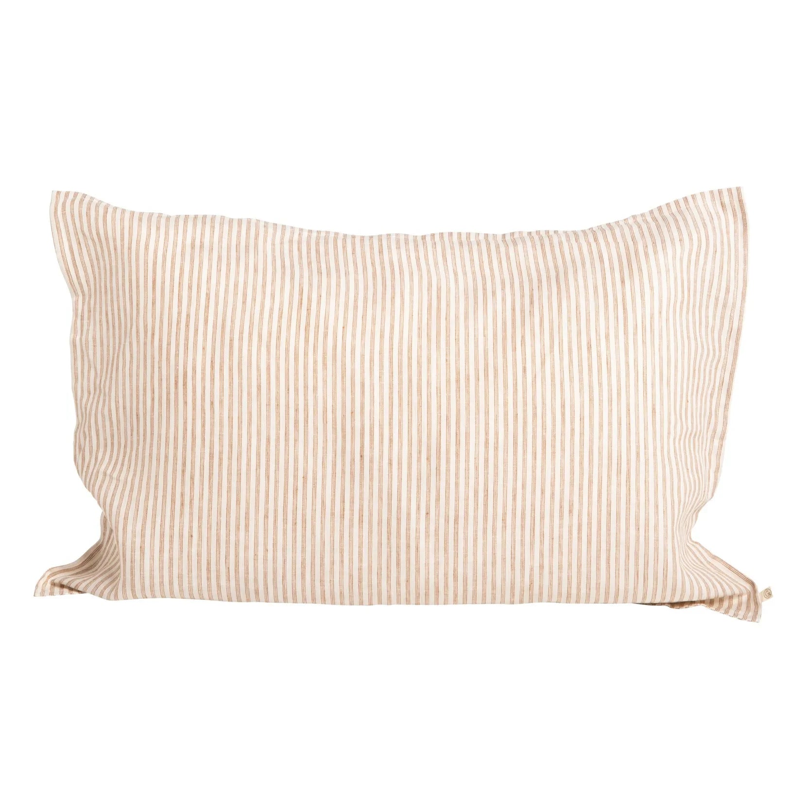 Gabrielle Paris - Striped Washed Linen Pillowcase | Coffee