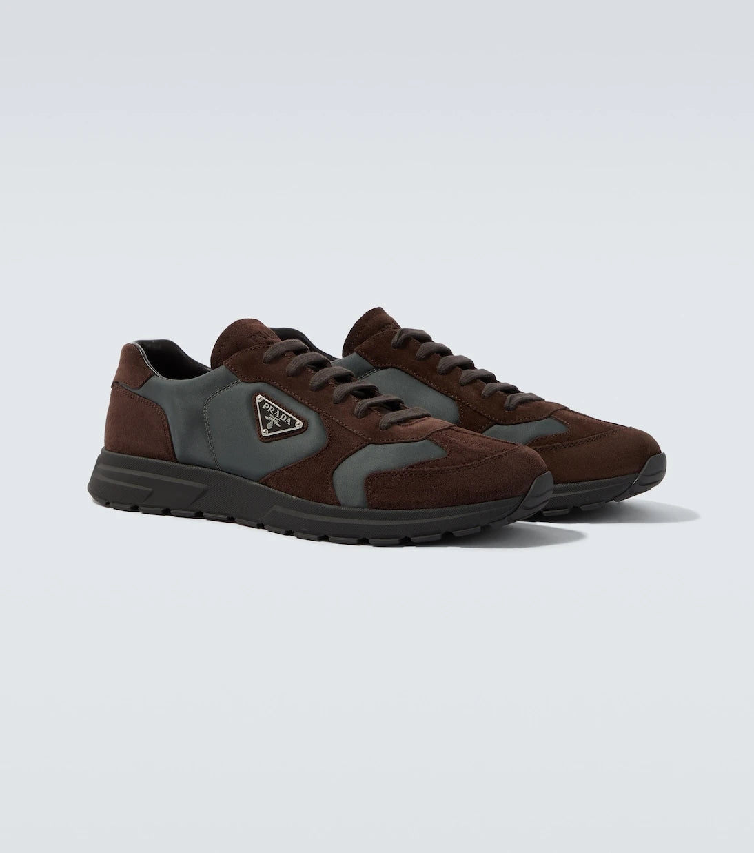 Prada - Suede-trimmed sneakers