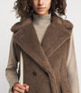 Max Mara Brown Alpaca-Wool-Silk Sleeveless Coat