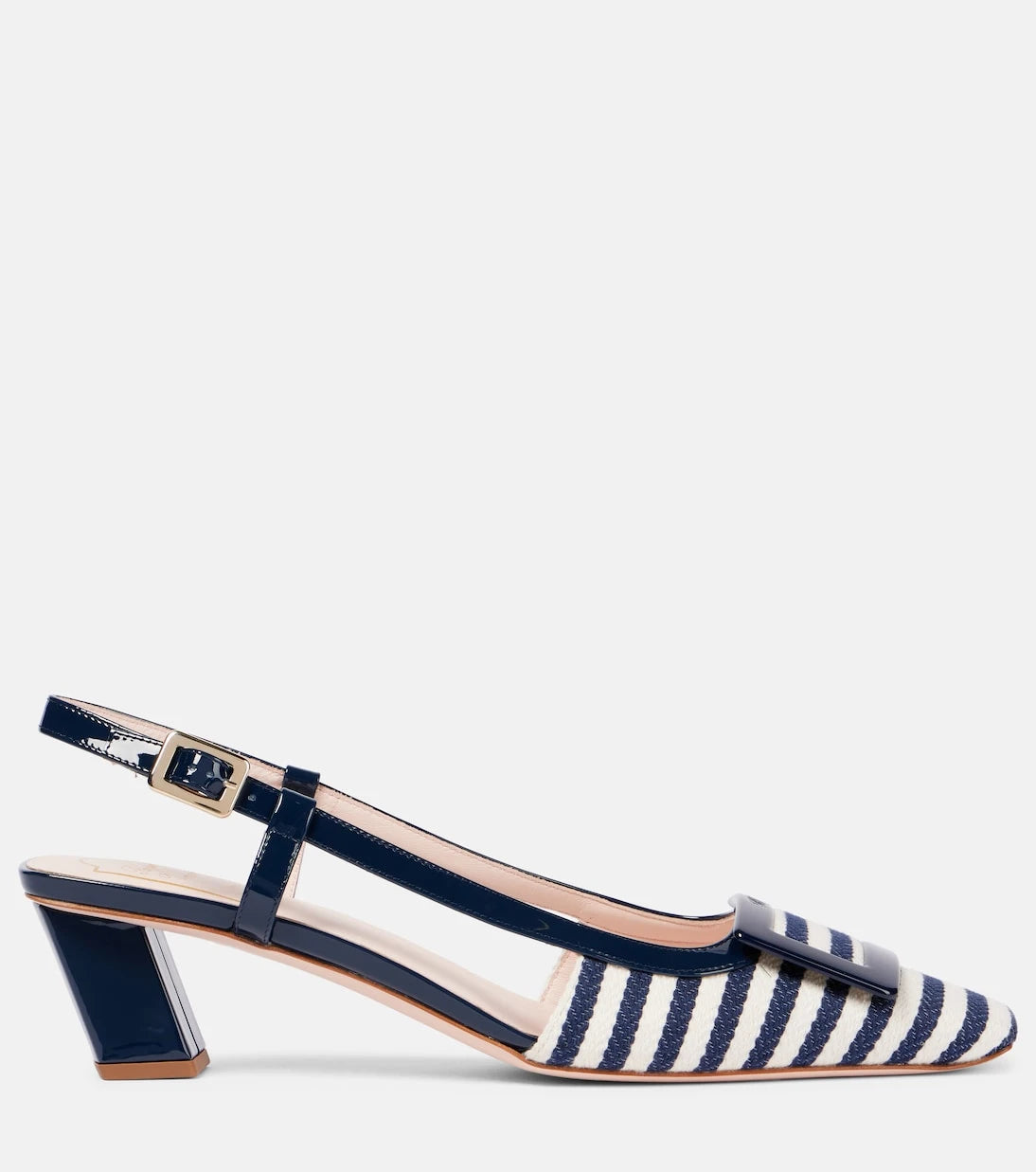 Roger Vivier - Belle Vivier 45 canvas slingback pumps