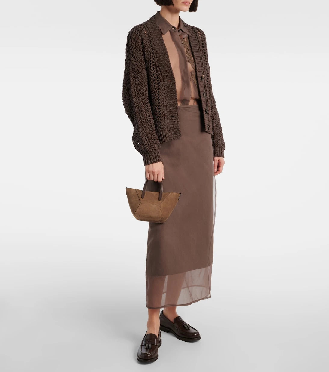 Brunello Cucinelli - BC Duo Mini Monili suede tote bag