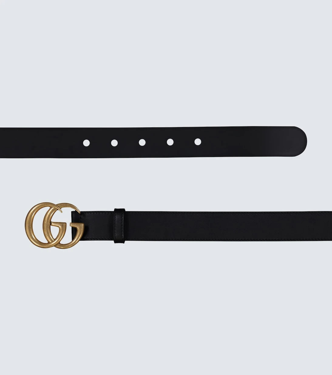 Gucci - Leather belt with Double G buckle