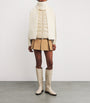 Moncler Beige Down Wool-Trim Panelled Cardigan
