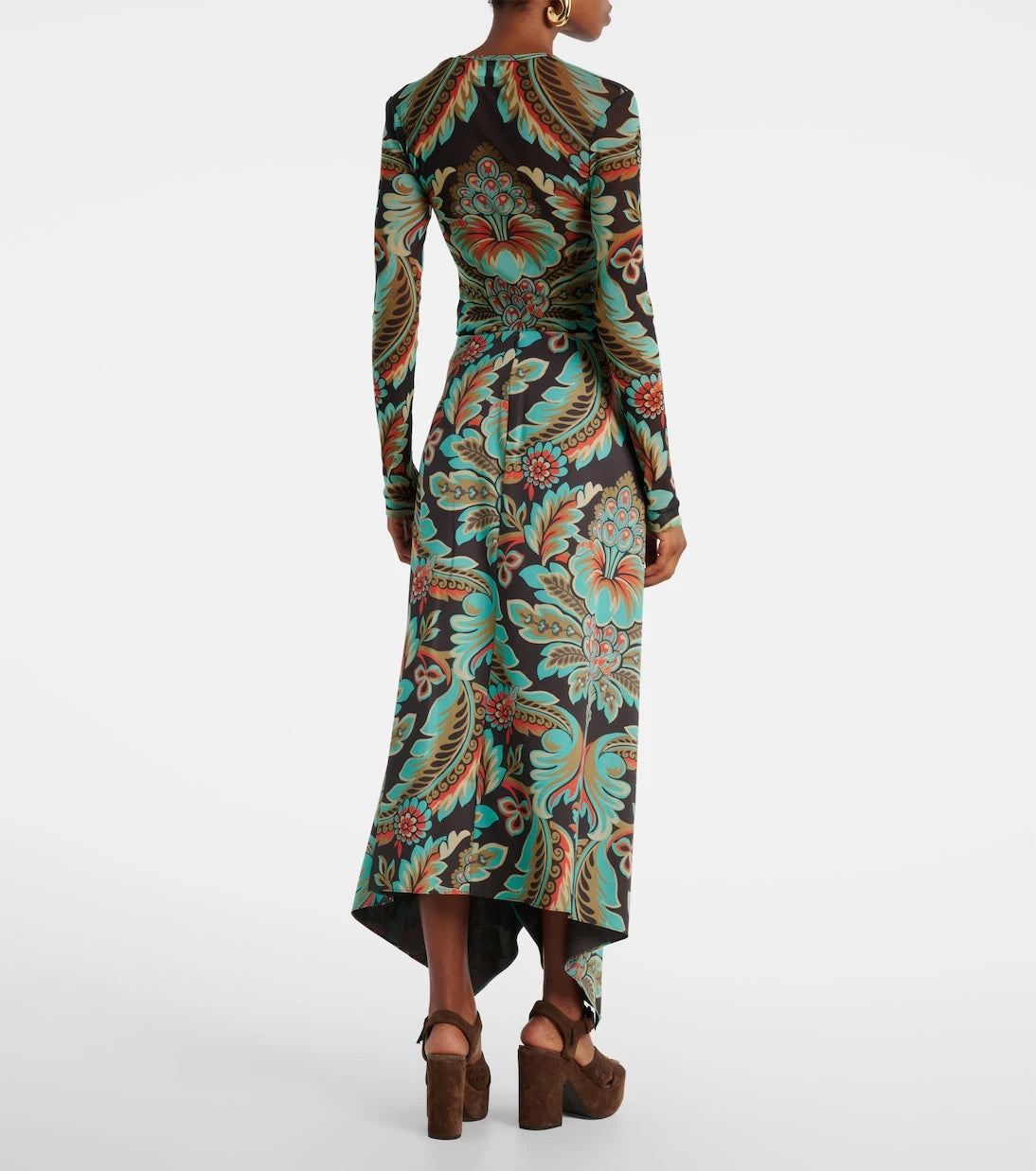 Etro - تنورة بتصميم لف غير متماثل وبنقشة الزهور