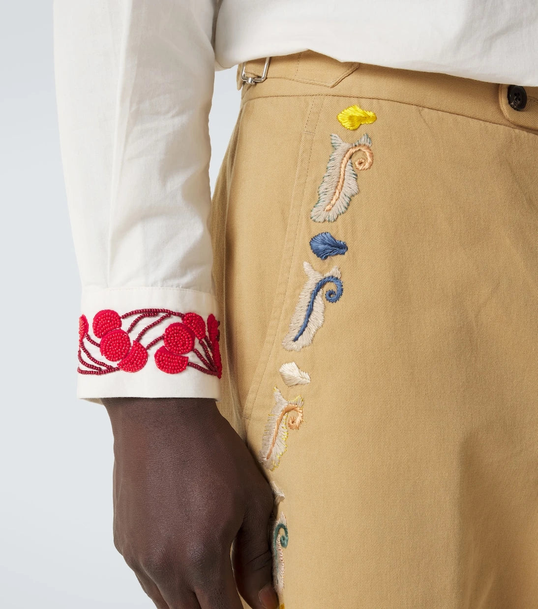 Bode - Feather Runner cotton straight pants