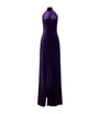 Stretch Velvet Tatum Evening Dress AUBERGINE