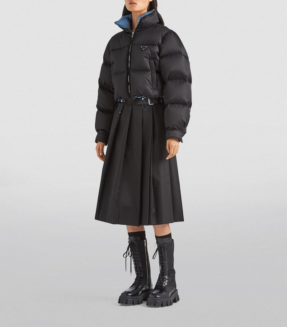 Prada Black Crop Re-Nylon Puffer Jacket