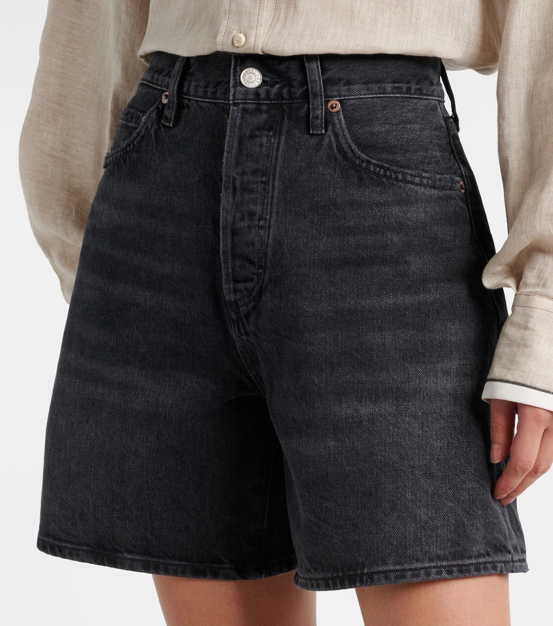 Agolde - Dame high-rise denim shorts