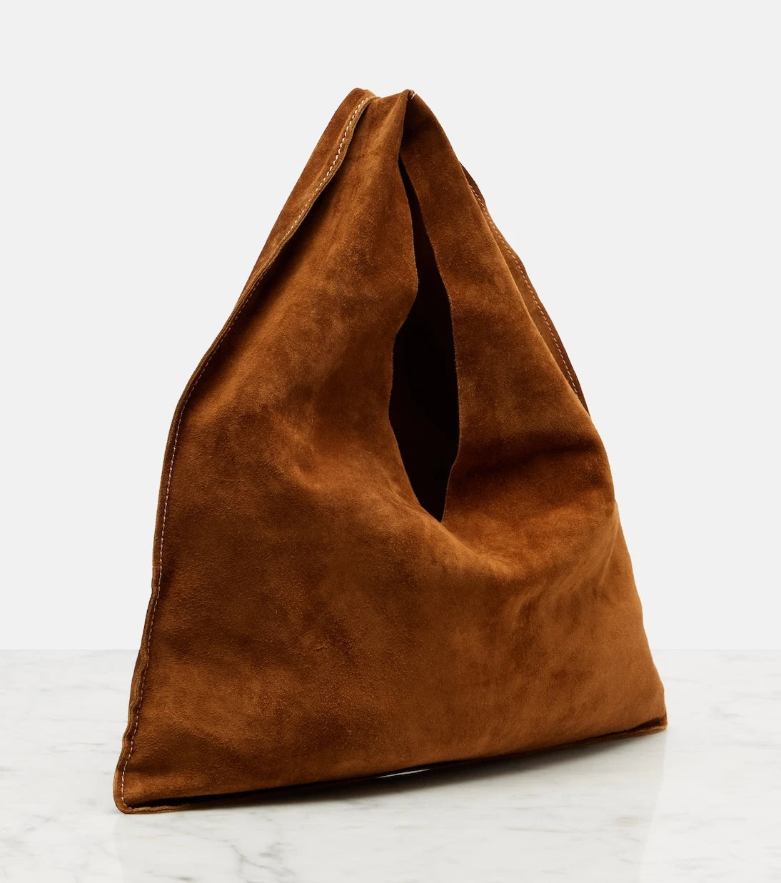 The Row - Bindle Small suede tote bag