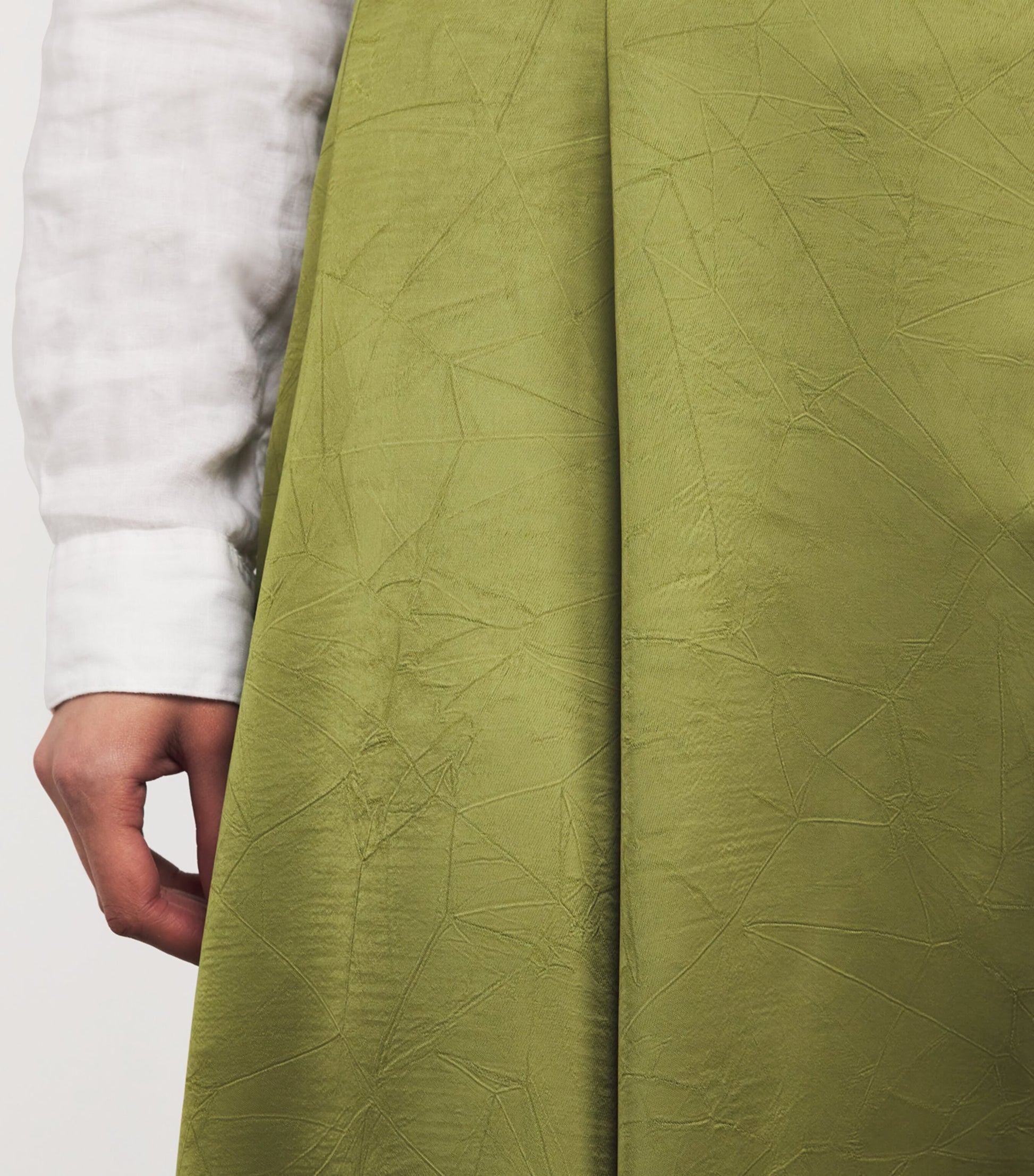 Vince Green Satin Midi Skirt