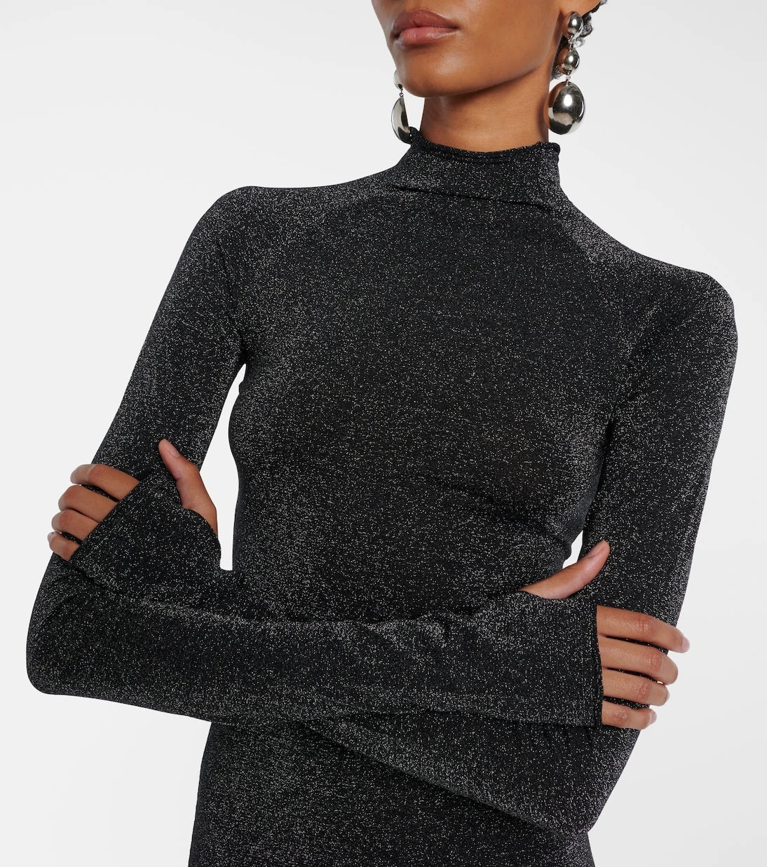 SIR - فستان ماكسي بياقة عالية من لاميه
