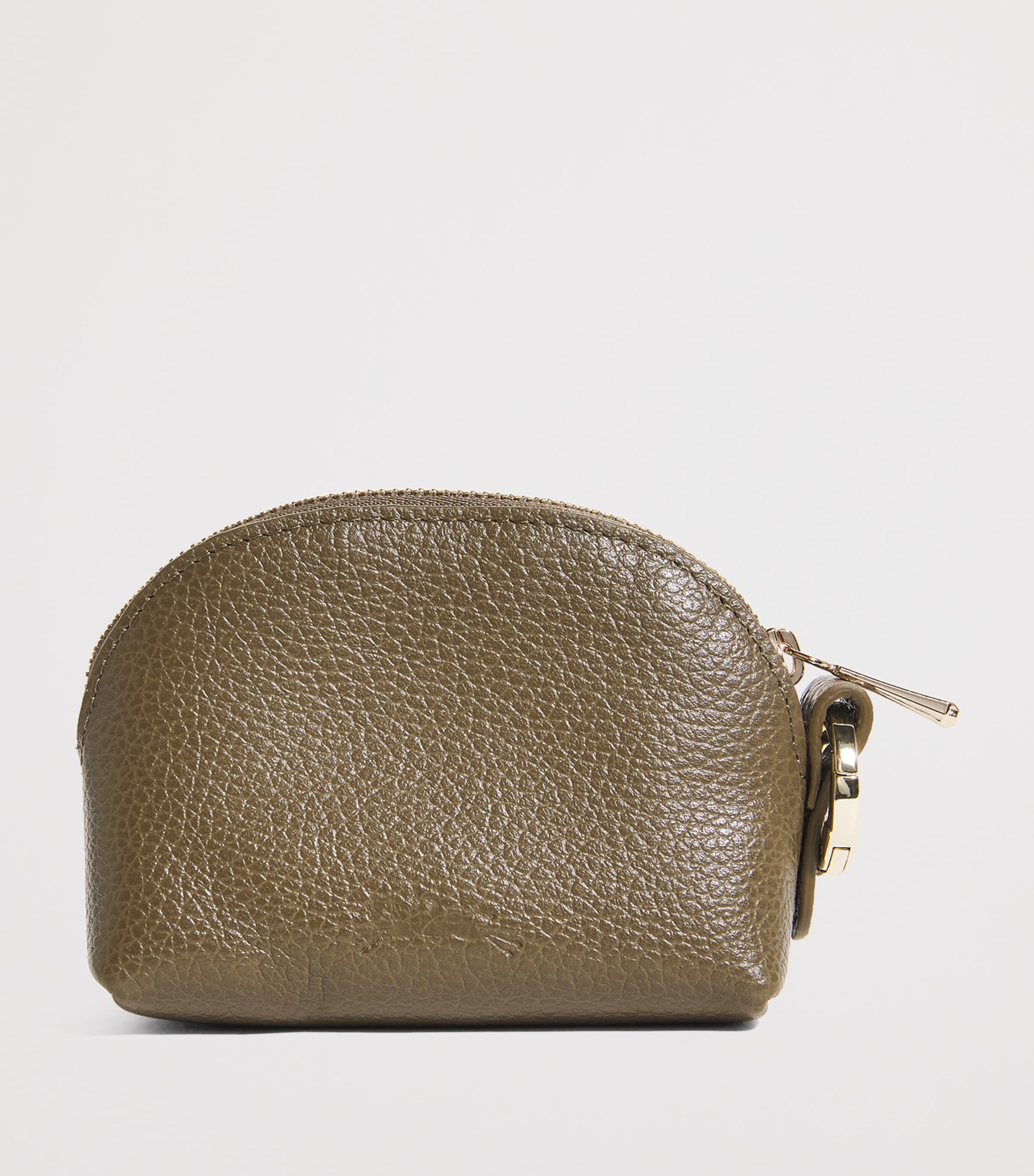 Longchamp Green Leather Le Foulonné Coin Purse