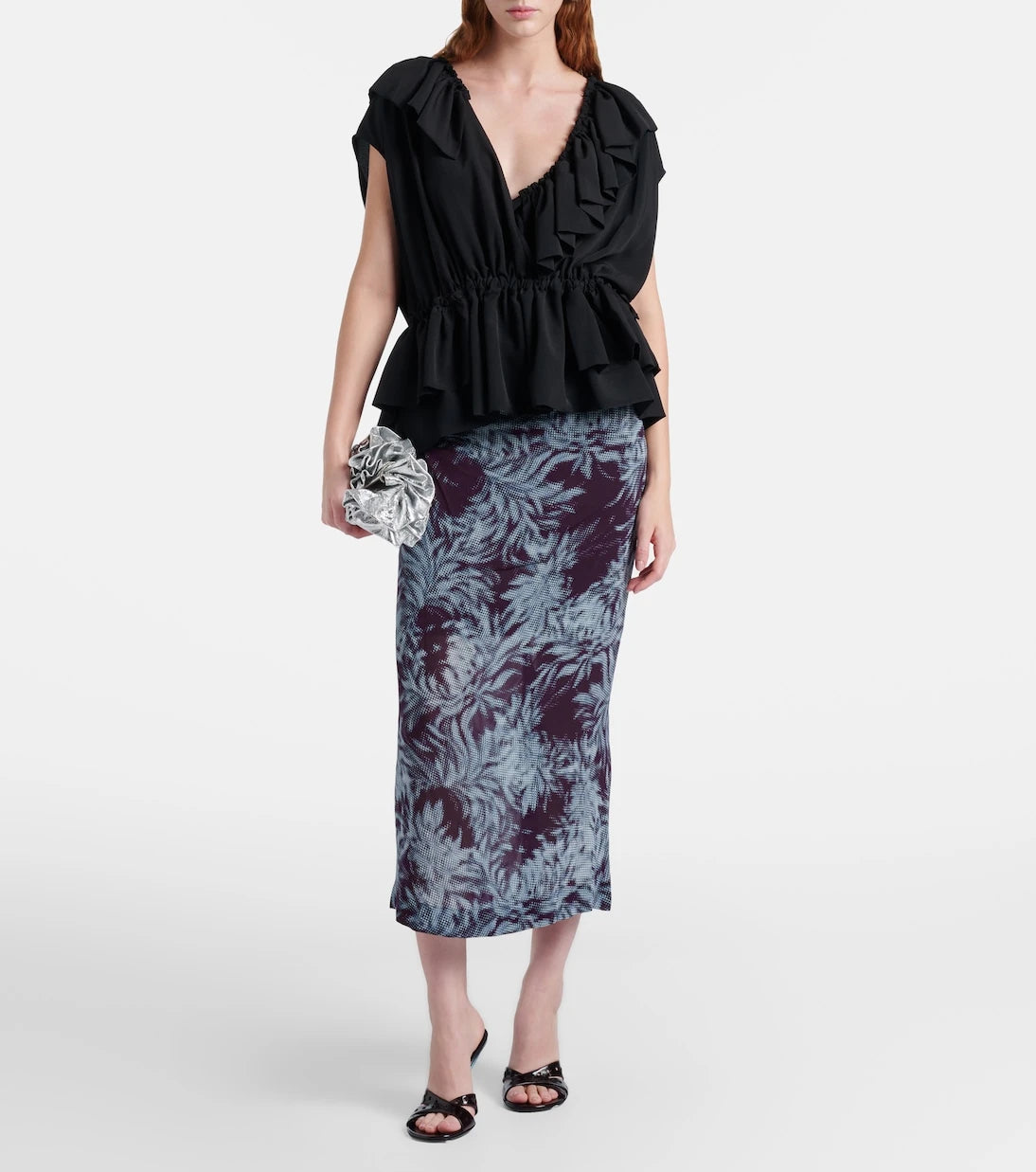 Dries Van Noten - Ruffled jersey top