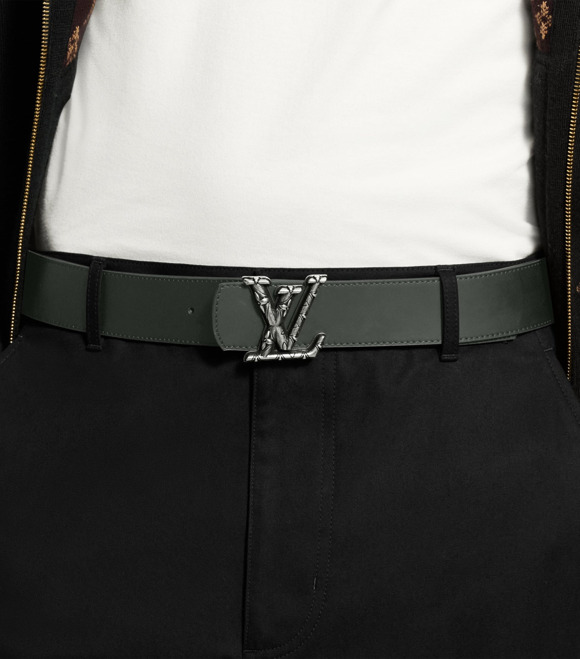 LOUIS VUITTON Leather Dimension Drift Belt