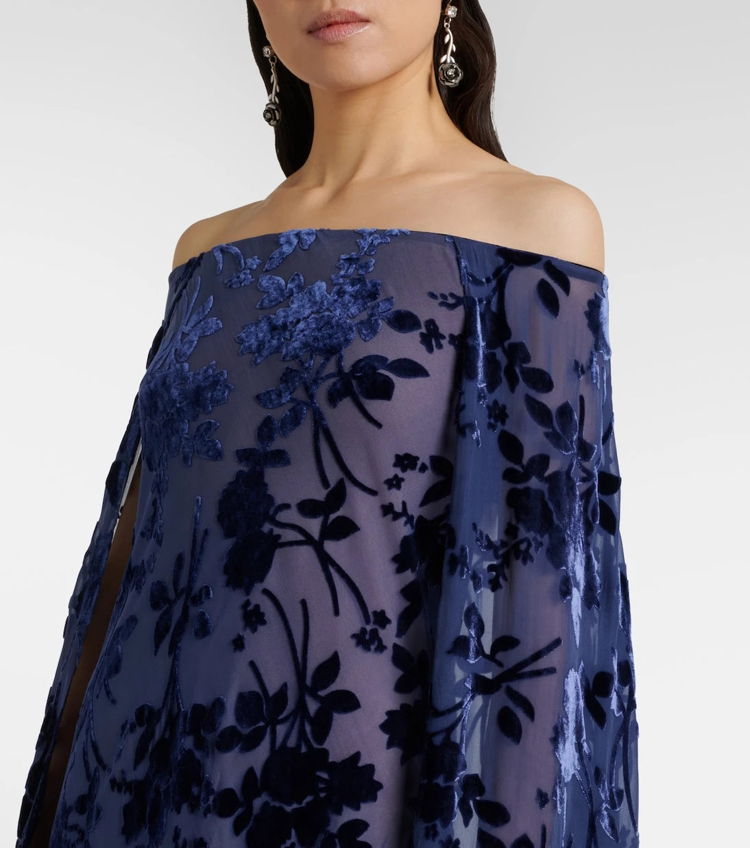 Rodarte - Caped off-shoulder jacquard maxi dress