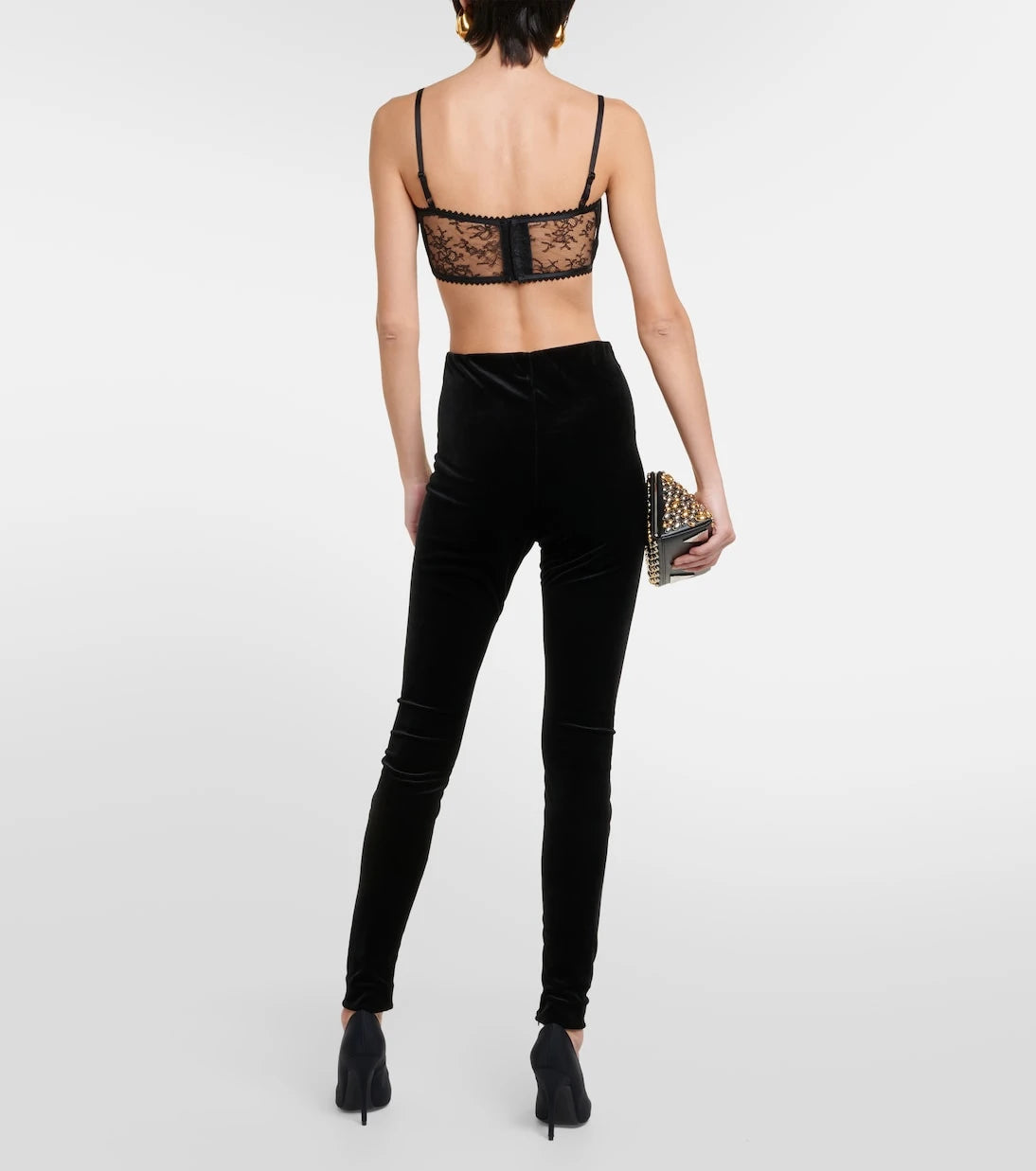 Wardrobe.NYC - High-rise velvet leggings