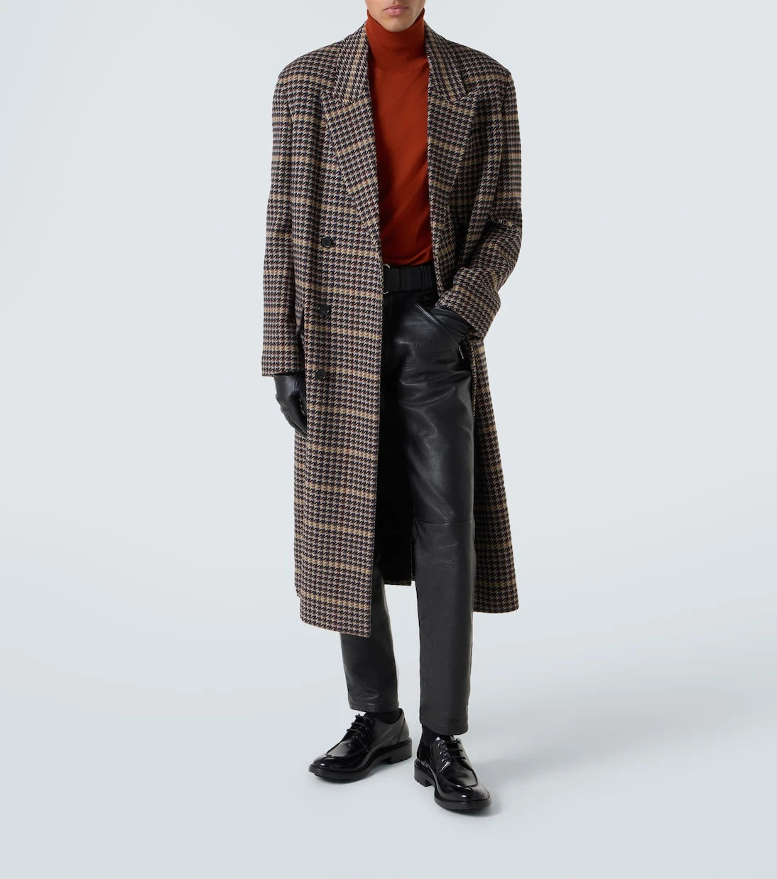Saint Laurent - Houndstooth wool overcoat