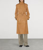 Plongé Leather Castelford Long Trench Coat
