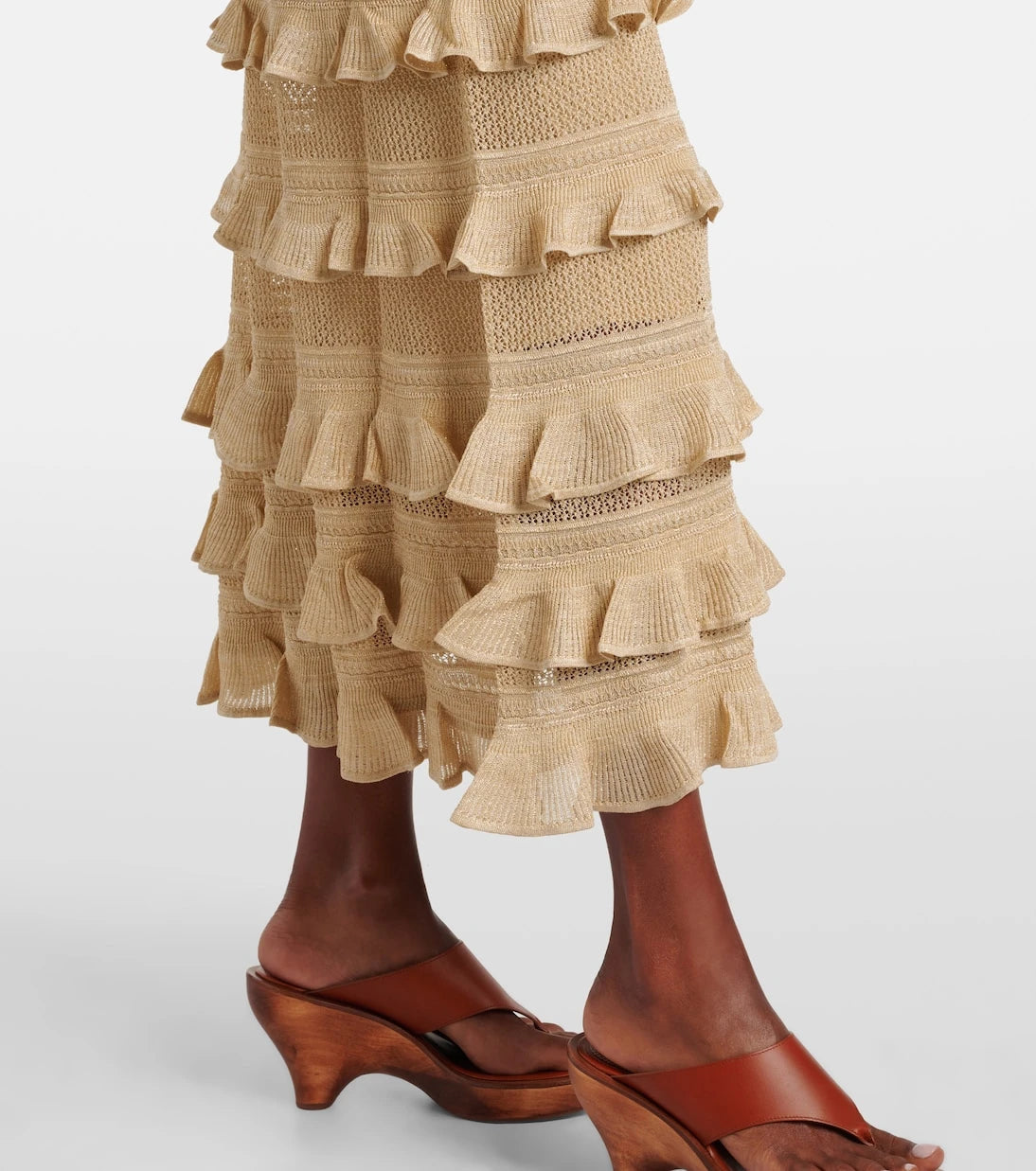 Zimmermann - Hypnotic tiered lamé maxi skirt