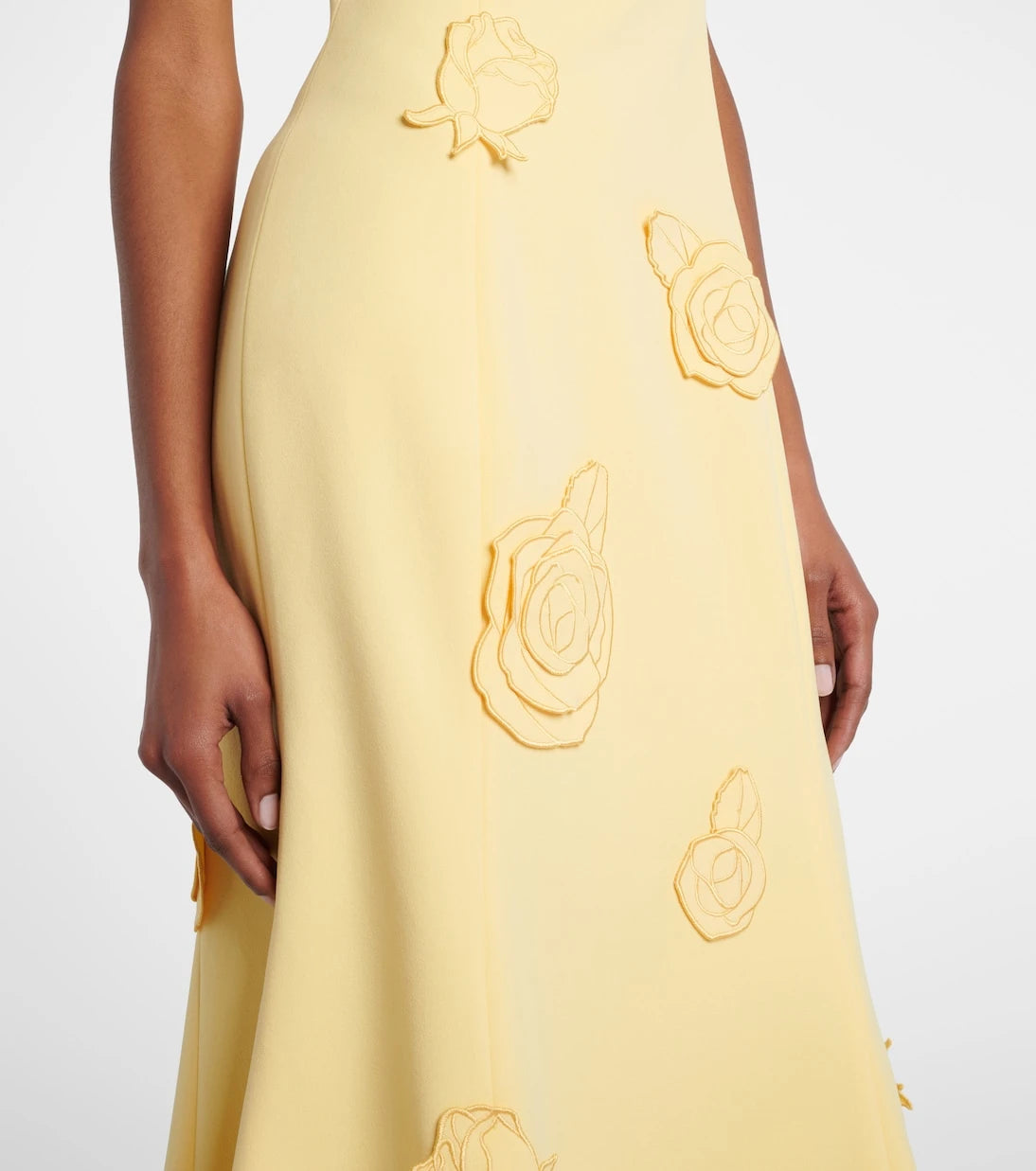 Leo Lin - Emily floral-appliqué midi dress