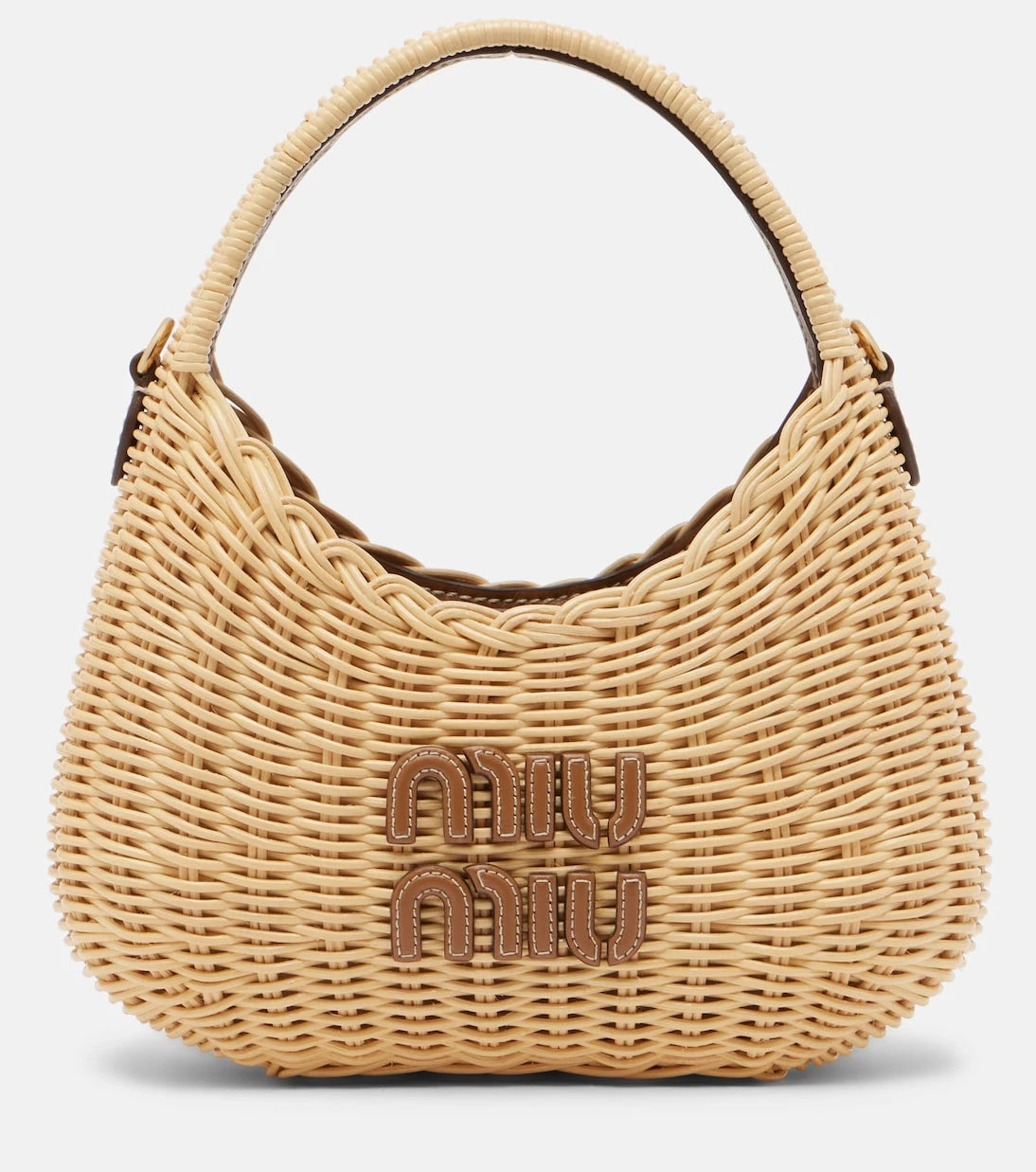 Miu Miu - Wander wicker top-handle bag