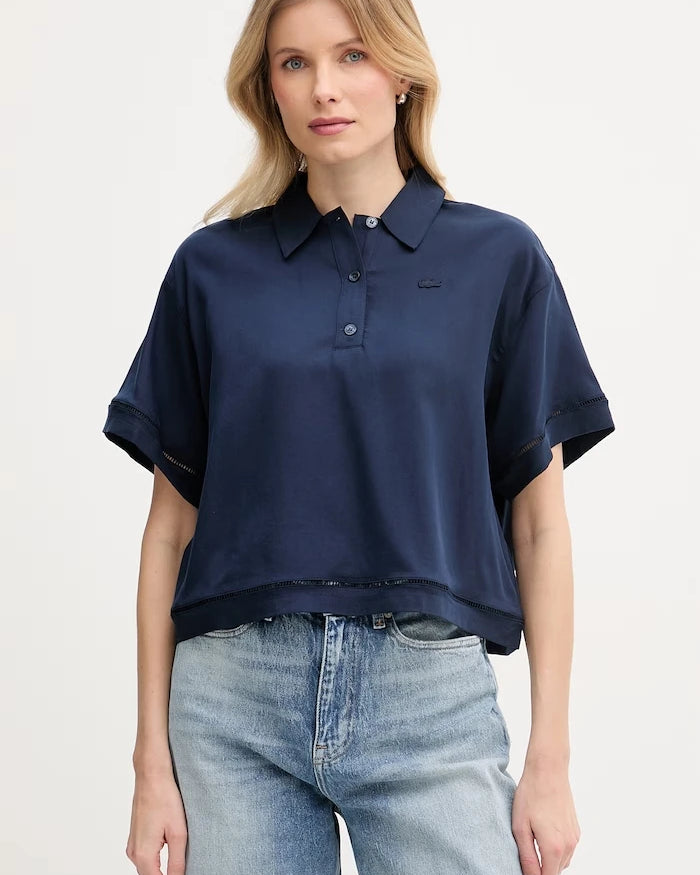 Lacoste kadın lyocell yakalı tişört