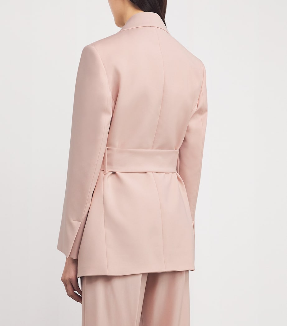 Weekend Max Mara Pink Virgin Wool Belted Blazer
