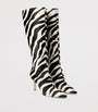 Jimmy Choo Black x Conner Ives Gloria 85 Pony Hair Zebra Knee-High Boots