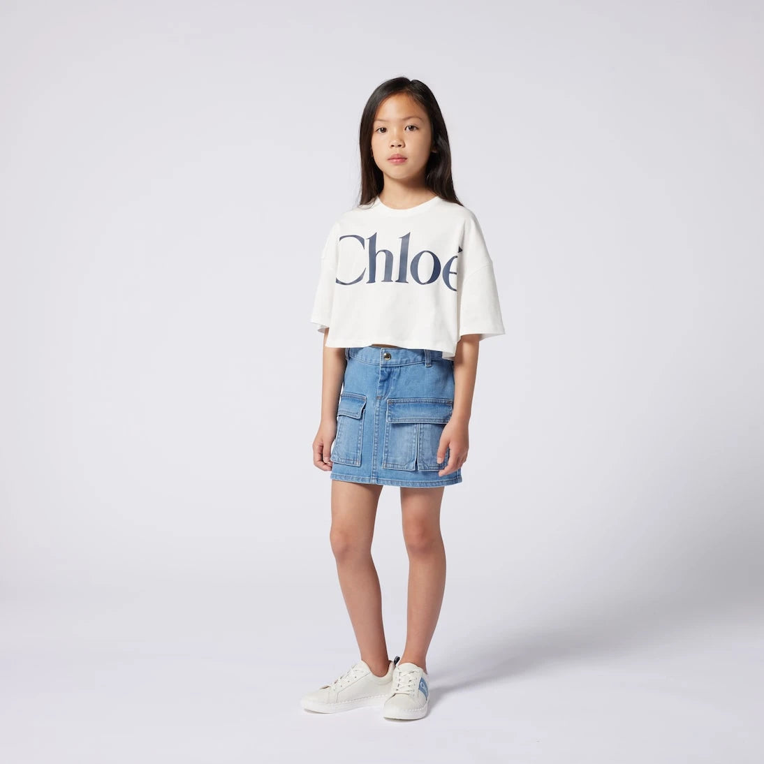 Chloé Kids - تنورة جينز كارغو