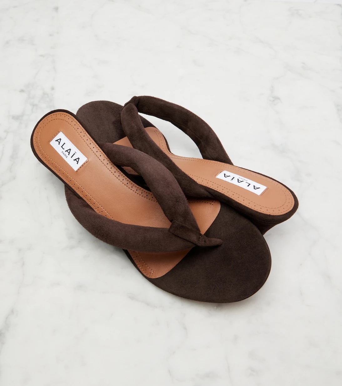 Alaïa - Suede thong sandals