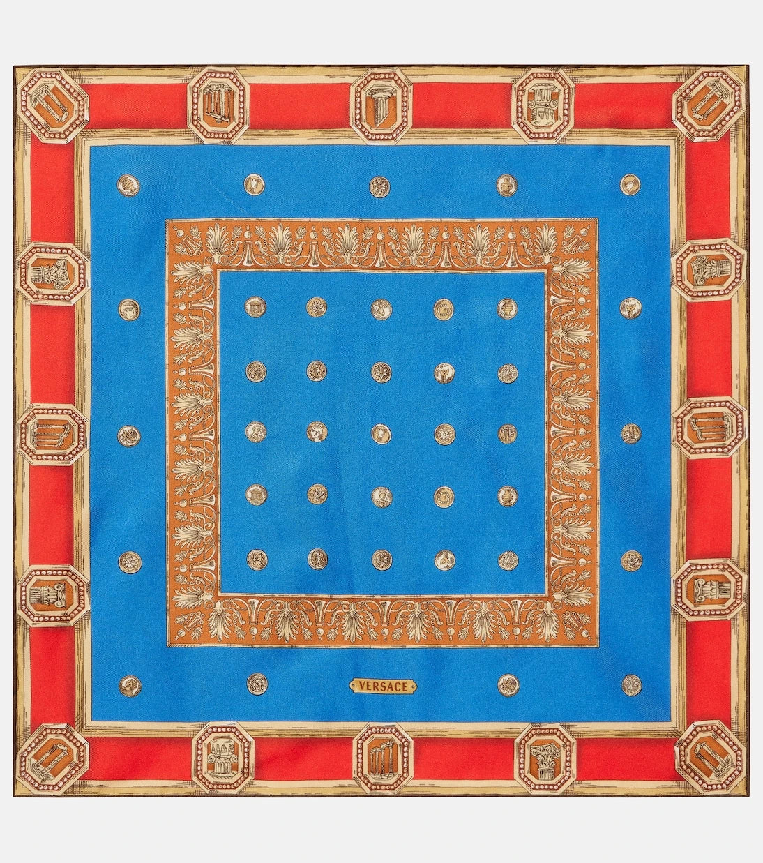 Versace - Baskılı ipek dimi fular