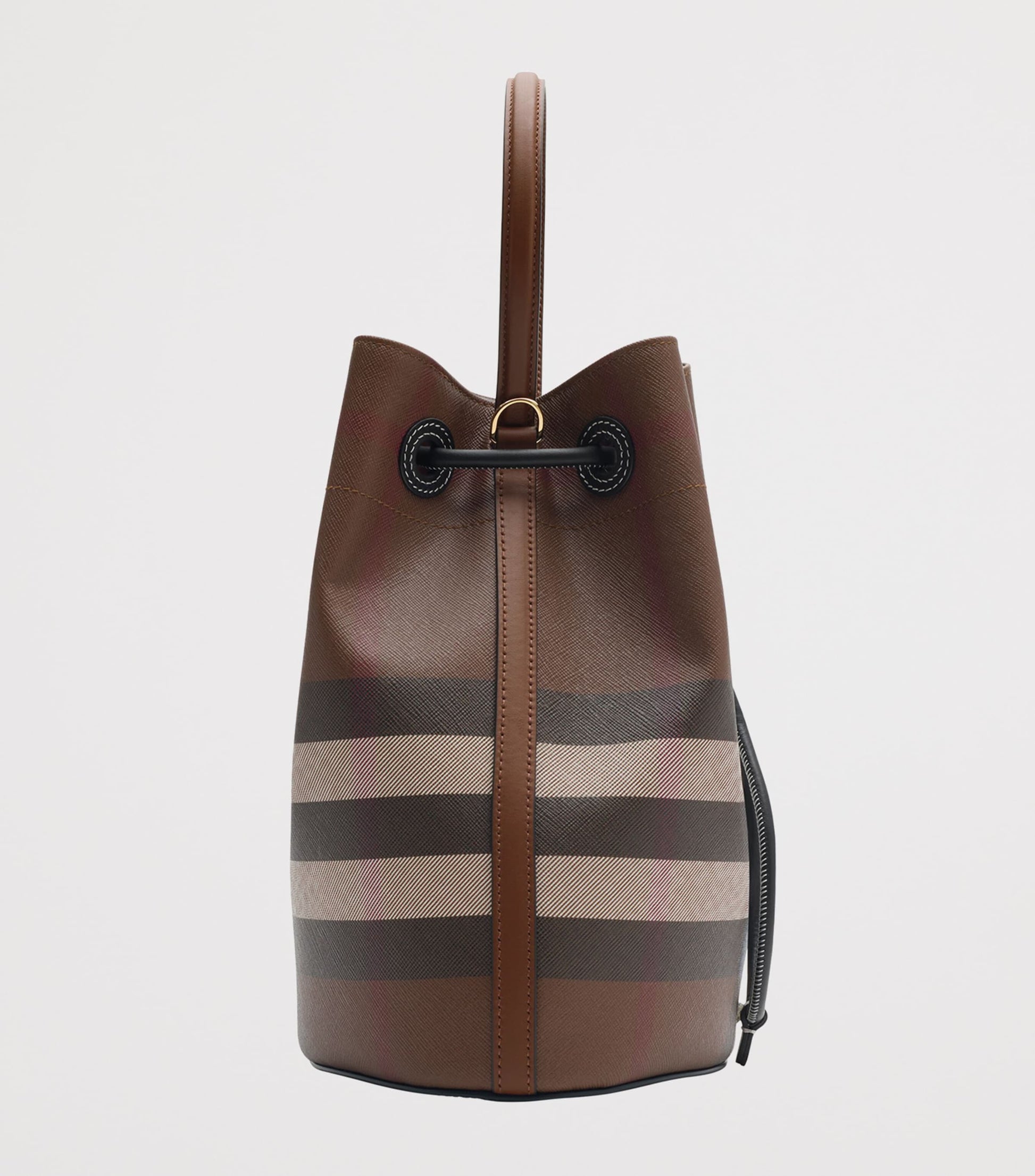 Burberry Brown Small Check Bucket Bag