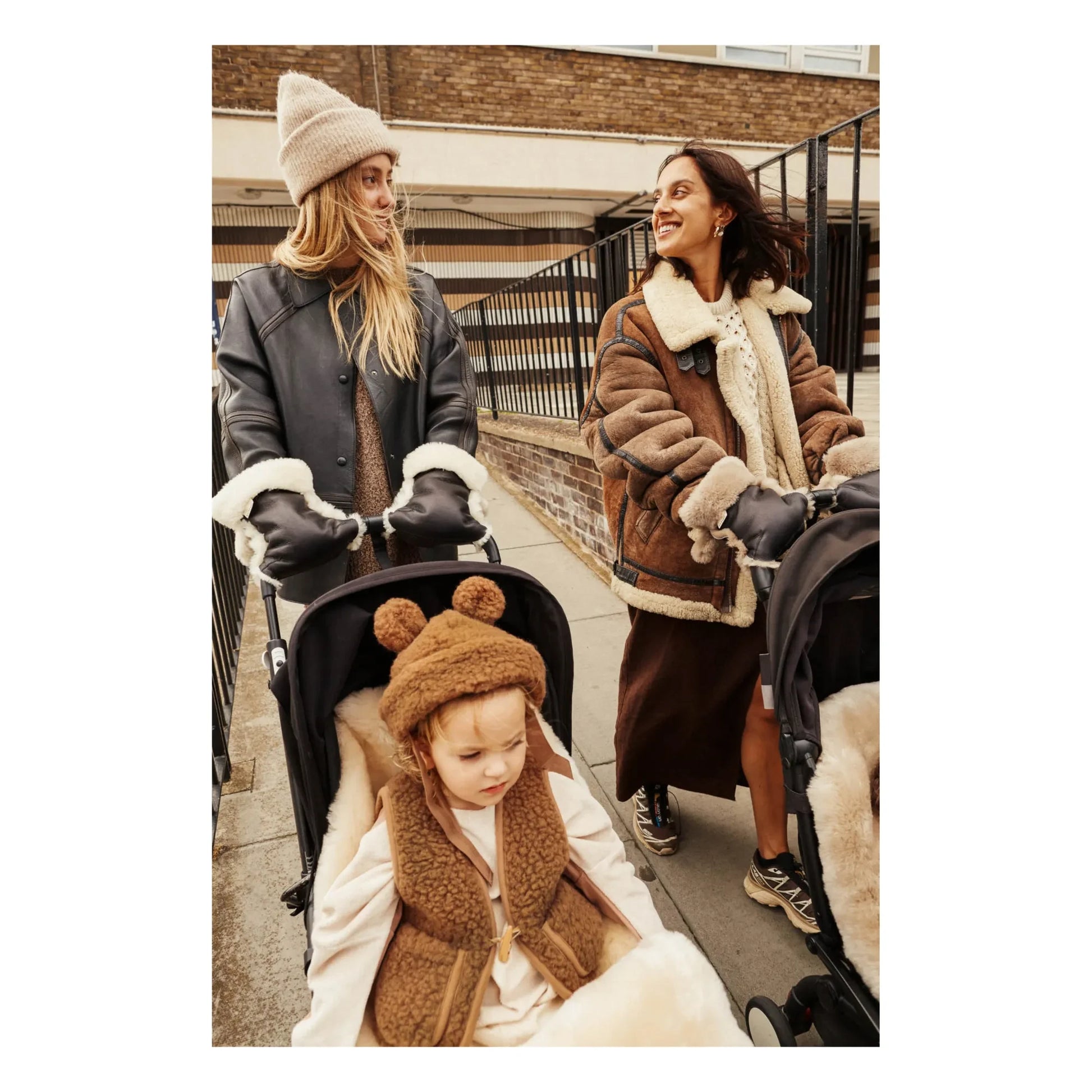 BINIBAMBA - Lambskin stroller mittens | Milk