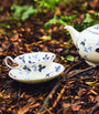 Wild Strawberry Inky Blue Teacup and Saucer