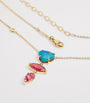 Yellow Gold, Diamond, Tourmaline and Opal Freeform 4-Step Necklace