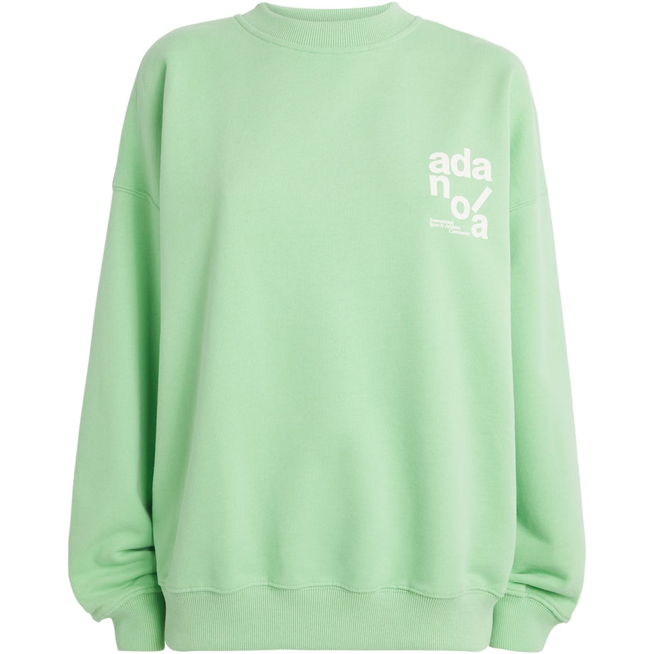 Green Cotton Logo Sweatshirt