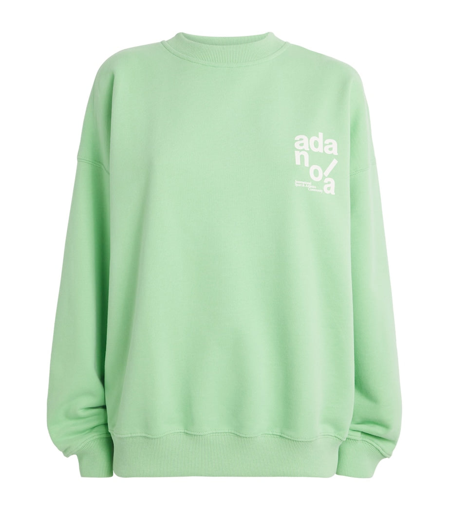 Green Cotton Logo Sweatshirt