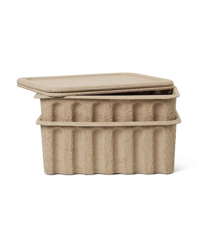 ferm LIVING Paper Pulp Box L Saklama Kutusu (2 Adet)