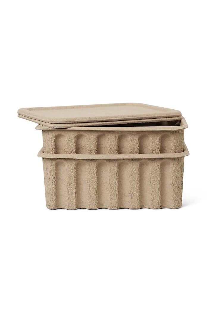 ferm LIVING Paper Pulp Box L Saklama Kutusu (2 Adet)