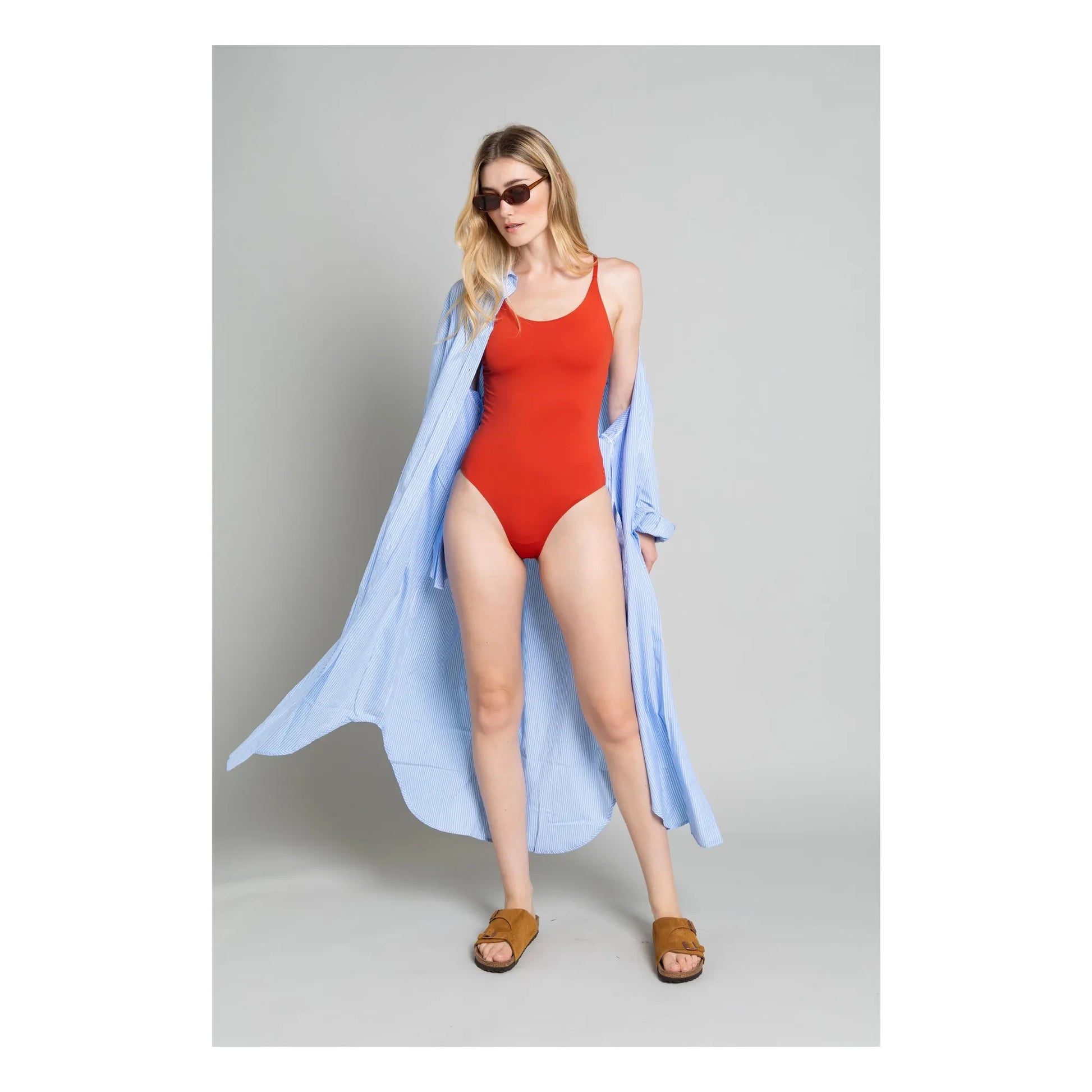 Smallable Woman - Amy 1 Piece Cross Back Swimsuit | Brick red