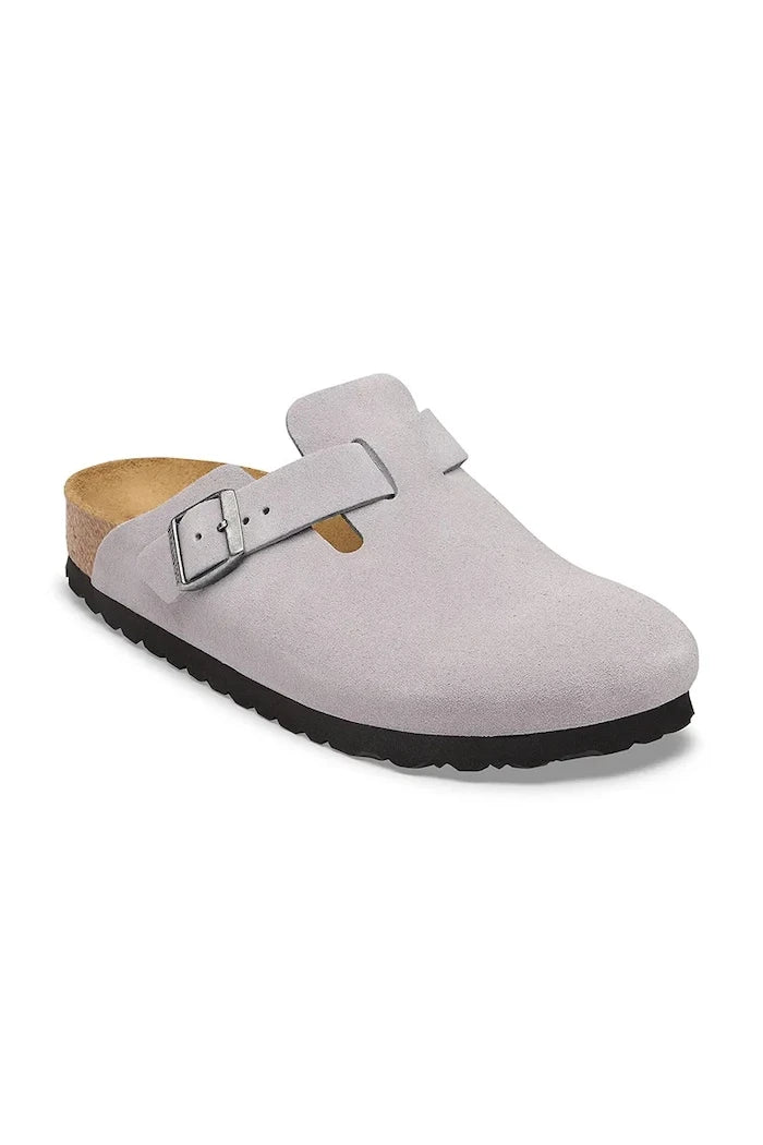 Birkenstock чехли сабо от велур Boston Suede Leather