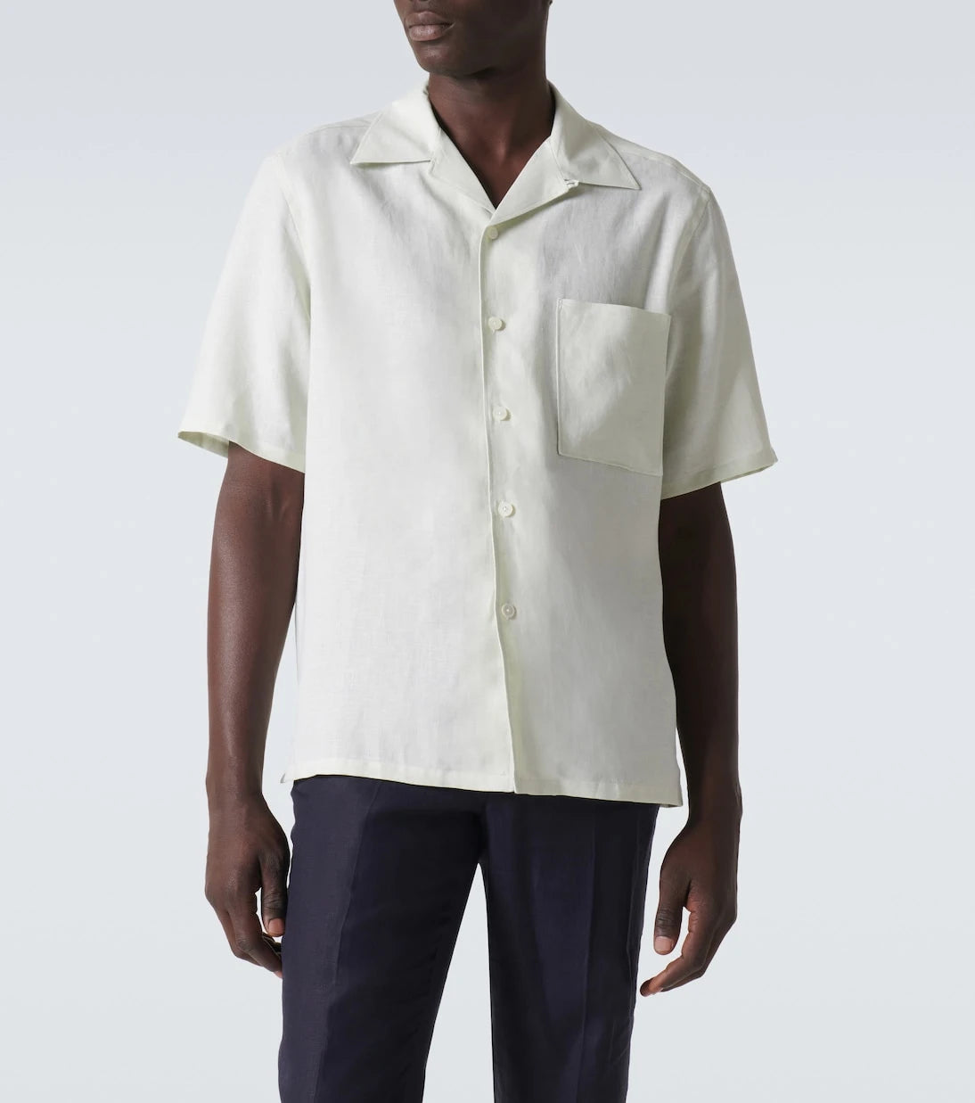 Zegna - قميص بولينج كتان