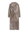 Yves Salomon Black Lamb Fur Belted Coat