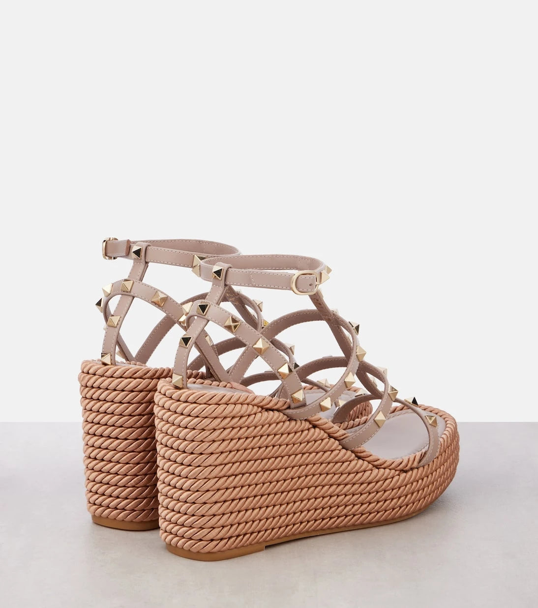 Valentino Garavani - Rockstud leather wedge esapdrilles