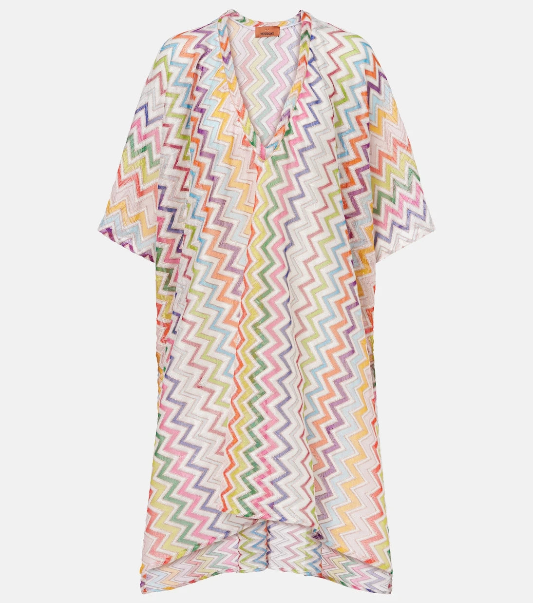 Missoni - فستان شاطئ شفاف جزئيًا بنقشة متعرجة