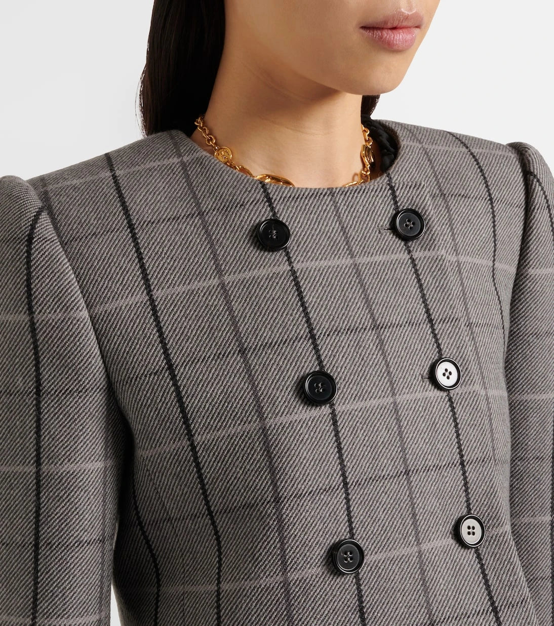 Chloé - Checked cropped wool jacket