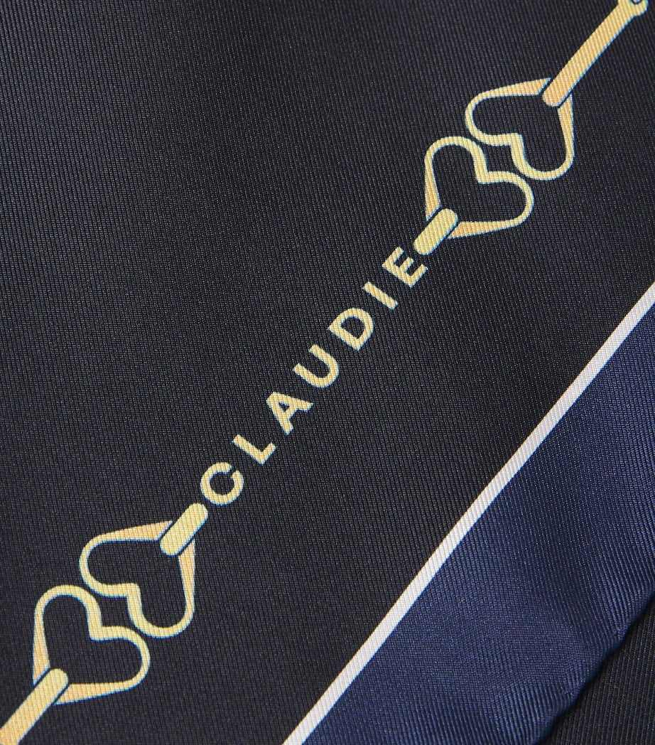 Blue Silk Printed Scarf